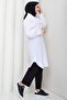 Balloon Sleeve Pocket Tunic White Hm2871 - 5
