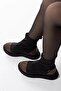 Women's Stone-Embellished Leather Detail Winter Boots Comfortable Fit Boots