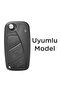 Fiat Linea - Fiorino 3-Button Honeycomb Pattern Key Fob Protector Cover - Black Blue - 2
