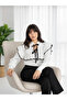 Knitwear Sweater with Collar Ties and Contrast Stripe Flywheel Detail - 2
