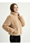 Women's Camel Fleto Quilted Plush Coat with Pockets Ayr225 - 2