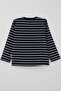 Baby Boy Long Sleeve T-Shirt Placket Striped 9 Months-3 Years, Navy Blue - 2