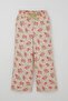 Girl's Tracksuit Set Bow Printed Pants Floral Pattern 1.5-5 Years Old, Pistachio Green - 3