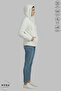 Women's Long Sleeve Winter Plush Fabric Hooded Kangaroo Pocket Zipper Jacket - 3