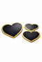 3-Piece Heart-Shaped Thin Wooden Plate Black 24 + 19 + 14cm - 3
