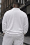 Men's Trend Plus Size White Knitwear Sweatshirt - 5