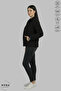 Women's Long Sleeve Winter Plush Fabric Polo Neck Zipper Jacket - 3