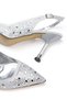 Women's Silver Stone Pointed Toe Style Heel Evening Dress Shoes and Bag Set - 8