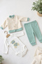 Baby Boy Mint Green 3-Piece College Set Seasonal Bodysuit Cardigan Pants Set - 5
