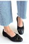 Etya Black Leather Ballerina Shoes - 3