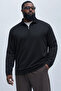 Men's Transitional Large Size Black Knitwear Sweatshirt - 2