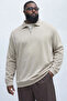 Men's Transitional Plus Size Cream Knitwear Sweatshirt - 2