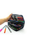 Pencil Case Black Ataturk Mustafa Kemal Ataturk Patterned Kawai Organizer Pencilcase Vegan Leather Three Compartments - 4