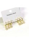 Steel Three-Pointed Star Earrings - Gold Yellow