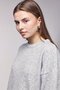 Gray Crew Neck Oversized Textured Knit Sweater - Wide Sleeve Detail - 3