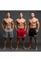 New Season Ufc Printed Black-Grey-Red 3-Piece Jersey Shorts - 2