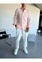 Men's Oversized Italian Collar Linen Cotton Blend Shirt Comfortable Fit Solid Color Half Oversized - 5