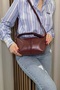 Women's Burgundy Handbag - Adjustable Long Strap - Fibag - 4