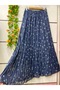 Patterned layered chiffon skirt lined