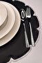 Petal Black Faux Leather Embroidered American Tablecloth 2 Pieces - 4