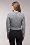 Gray Crew Neck Basic Soft Textured Knit Sweater - 5