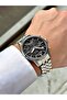 Functional Silver-Black Color Sapphire Glass Steel Band Steel Case Men's Wristwatch 1204Mr - 4