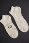White Socks with Smiling Face and Heart Pattern
