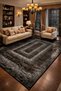 Mosso Coffee Themed Classic Patterned Woven Base Modern Decorative Carpet Mosso2161 - 3