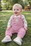 Baby Girl Lilac Rabbit Patterned Waffle Fabric Printed Long Sleeve 2-Piece Salopet Set - 2