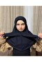 غطاء رأس حجاب مزود بمشبك للأطفال مخطط - 2