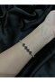 Steel Gold Color Waterway Navy Blue Clover Gift Bracelet 17 cm - 2