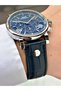 Functional Leather Cord Navy Blue Color Steel Case Men's Wristwatch 1134.07Mr - 2