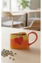Handmade Ceramic Heart Shaped Mug – Sunrise Colors & Special Design - 4