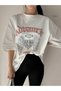 Advance Printed T-Shirt - White Oversized Crew Neck Short Sleeve T-Shirt - 2
