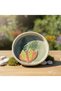 Handmade Ceramic - Decorative Tile Plate with Embossed Butterfly and Leaf Pattern - Boho Home Decor