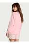 Long Sleeve T-Shirt Shorts Flannel Pajama Set - 2