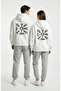 مجموعة هوديي للجنسين من Vegvisir مطبوع Sevgili Kombini قصة فضفاضة