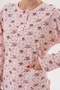 Women's Plus Size Floral Print Long Sleeve Robe+ Pajamas 3-Piece Set 80% Cotton 20% Viscose - 7