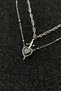 Black Stone Heart and Sword Couple Necklace – Valentine's Day Special Necklace Set with Steel Chain - 6
