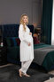 New Season Ecru Lace Detailed Short Sleeve Design Summer Maternity Pajama Set