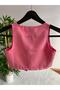 Girl's Bowknot Vest Pink - 5
