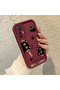 Mi 13 Lite Compatible Silicone Material Shockproof Burgundy Color Case Sweet Cat