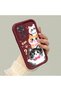 حافظة متوافقة مع هاتف Redmi Note 11 مصنوعة من مادة السيليكون المقاومة للصدمات باللون العنابي Sweet Cat - 4
