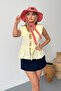 Women's Tie Detail 100% Cotton Blouse Yellow - 26Y 1041