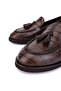 Women's Genuine Leather Brown Crocodile Loafer Shoes - 4