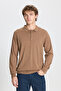 Men's Mink Anti-Pilling Fabric Standard Fit Polo Collar Knitwear - 3