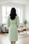 Straight Collar Long Women's Bathrobe |   Soft Textured Belted Pajama Robe with Pockets - 2