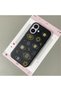 iPhone 16 Compatible Black Leather Textured Silicone Protects Camera Shock-Absorbing Case Evil Eye Bead - 2
