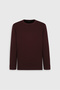 Men's Burgundy Cotton Standard Fit Regular Cut Crew Neck Honeycomb Textured Knit Sweater - 6