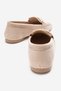 Women's V Stone Buckle Loafer Shoes Beige Suede - 4